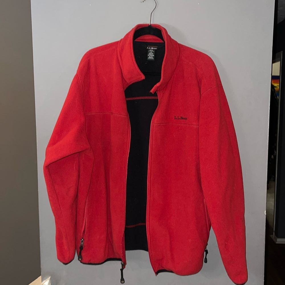 LL Bean high pike men’s fleece full zip jacket zip jacket.